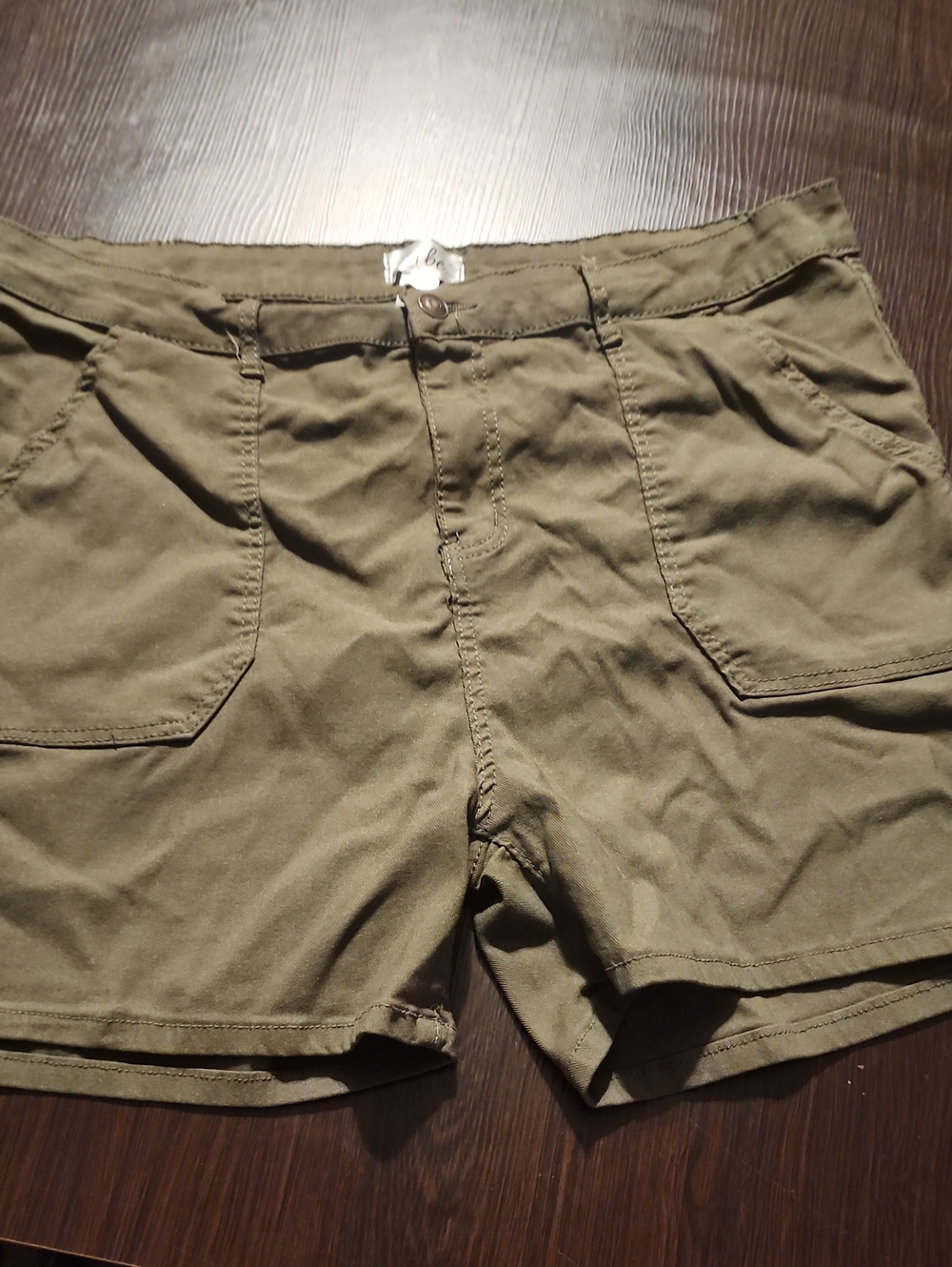 just be Olive Utility Pocket Shorts